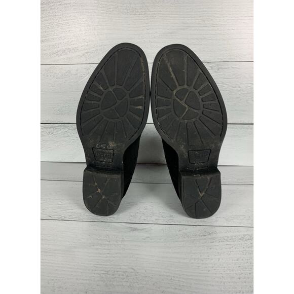 BORN Women's Size 7 M Black Bresson Suede Leather Slip On Booties Boots Shoes - Picture 13 of 14